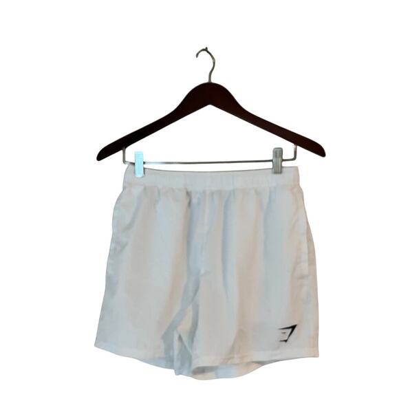 Gymshark Shorts Women’s Long Length Athletic Drawstring Logo Small - Picture 1 of 7